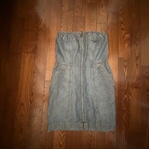 bebe Blue Strapless Dress